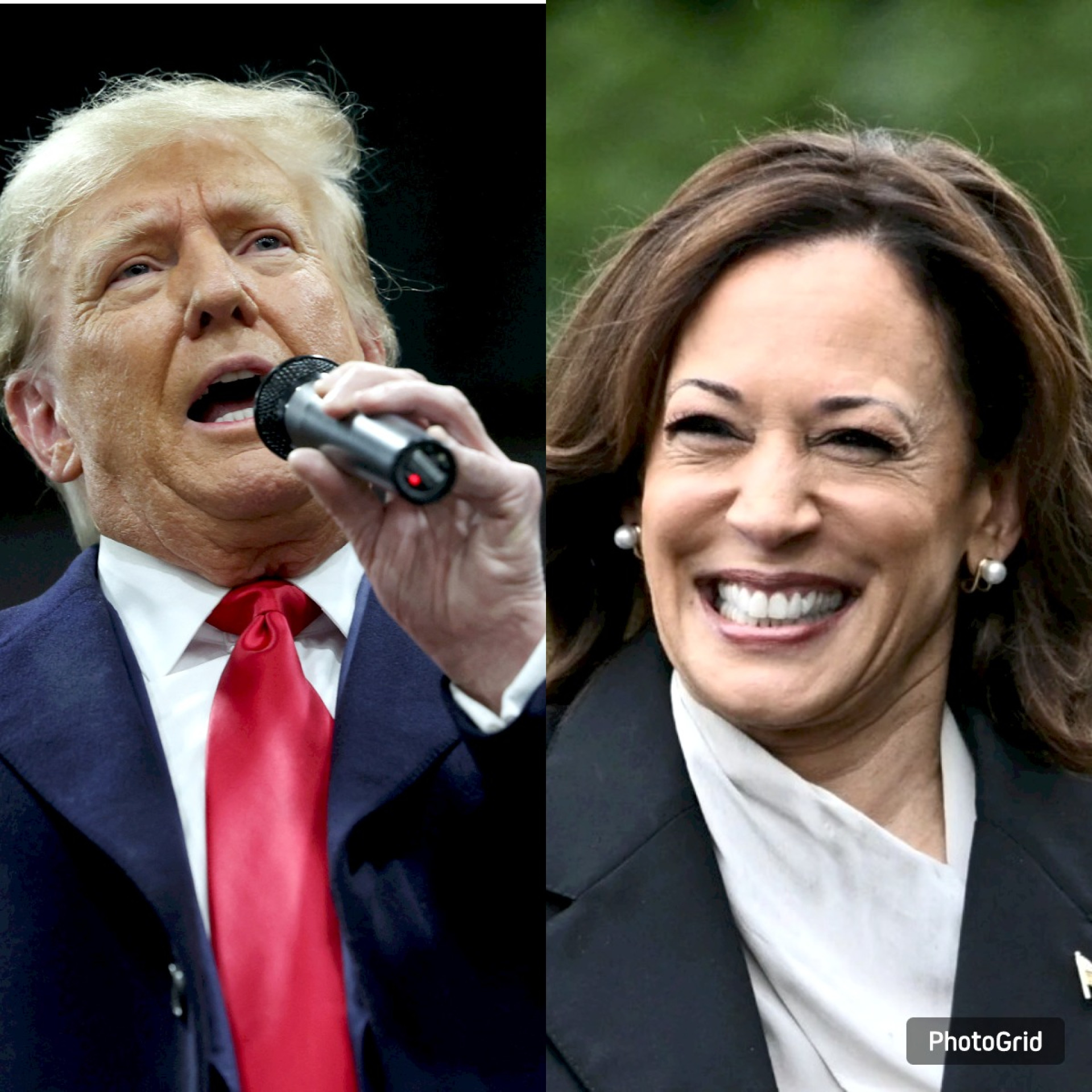 Donald Trump e Kamala Harris, candidatos a presidente dos Estados Unidos (Foto: Kevin Dietsch/Getty Images/AFP/ Brendan SMIALOWSKI/AFP)