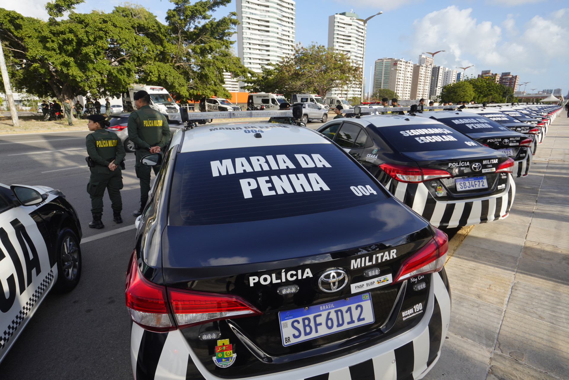 PMCE recebe 51 viaturas para reforçar a aplicação da lei maria da penha e outras atividades
                 (Foto: Carlos Gibaja/ Governo do Ceará)