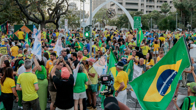 Manifestação de 7 de setembro contra Alexandre de Moraes na Praça Portugal, em Fortaleza