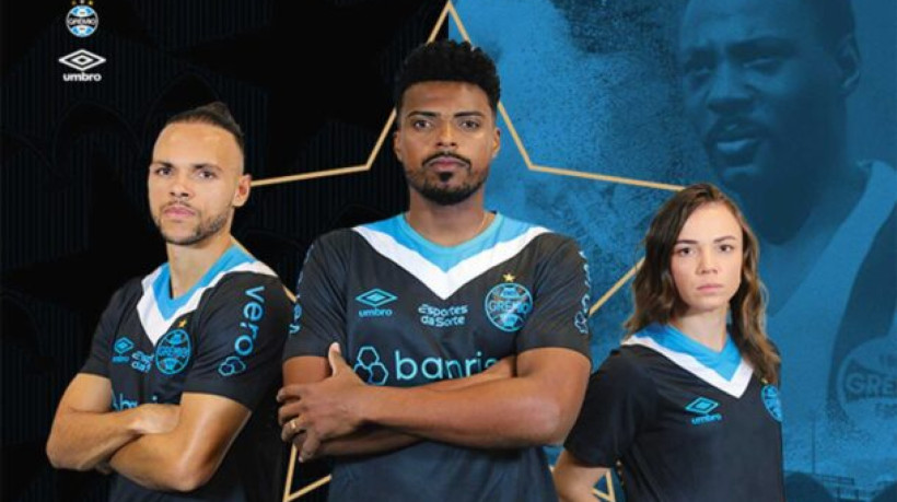 Nova camisa faz uma homenagem ao estádio Olímpico, antiga casa do Grêmio, e ao ex-jogador da equipe Everaldo Estrela Dourada