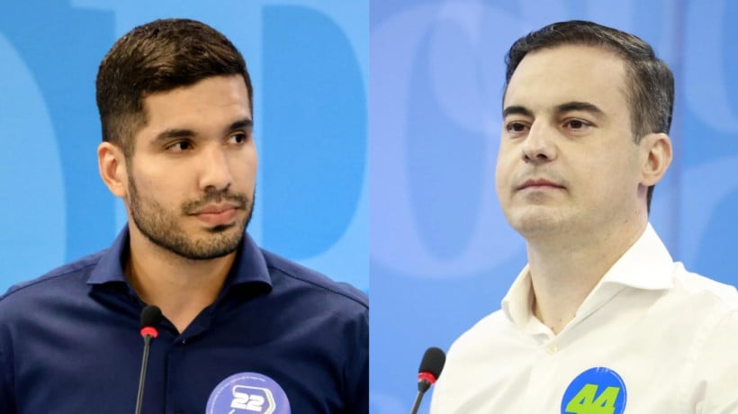 Os candidatos à Prefeitura de Fortaleza, André Fernandes (PL) e Capitão Wagner (União)