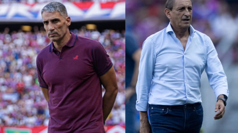 Vojvoda e Ramón, técnicos de Fortaleza e Corinthians, que duelam pelas quartas de final da Copa Sul-Americana 