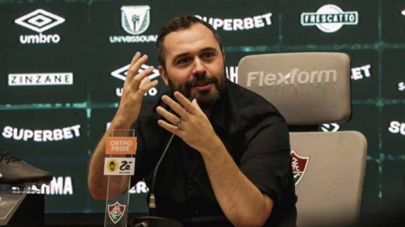 Rio de Janeiro, Brasil - 25/06/2024  - CT Carlos Castilho -   
Entrevista coletiva do presidente do Fluminense, Mário Bittencourt.
FOTO: LUCAS MERÇON / FLUMINENSE F.C.
.
IMPORTANTE: Imagem destinada a uso institucional e divulgação, seu
uso comercial está vetado incondicionalmente por seu autor e o
Fluminense Football Club.É obrigatório mencionar o nome do autor ou
usar a imagem.
.
IMPORTANT: Image intended for institutional use and distribution.
Commercial use is prohibited unconditionally by its author and
Fluminense Football Club. It is mandatory to mention the name of the
author or use the image.
.
IMPORTANTE: Imágen para uso solamente institucional y distribuición. El
uso comercial es prohibido por su autor y por el Fluminense FootballClub. 
És mandatório mencionar el nombre del autor ao usar el imágen.