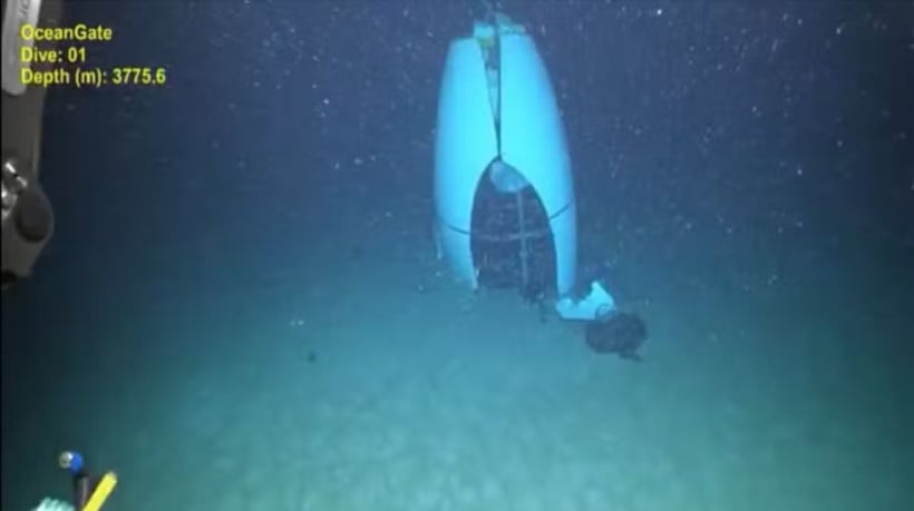 Foto de carcaça de submersível que implodiu no mar é revelada