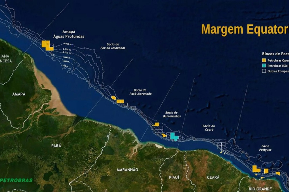 A Margem Equatorial se estende no Brasil do Amapá ao Rio Grande do Norte(Foto: Reprodução Petrobras)