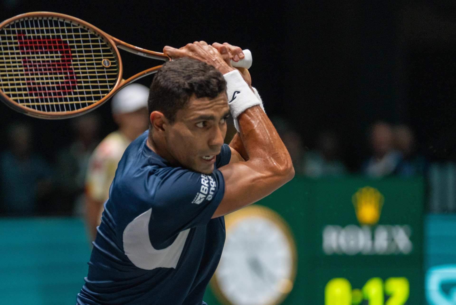 Tenista cearense Thiago Monteiro em jogo da Copa Davis 2024 (Foto:  André Gemmer/CBT)