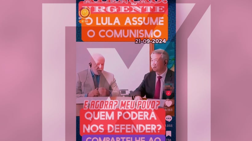 Lula não assumiu ser comunista, diferentemente do que afirma uma montagem de vídeos que circula nas redes sociais