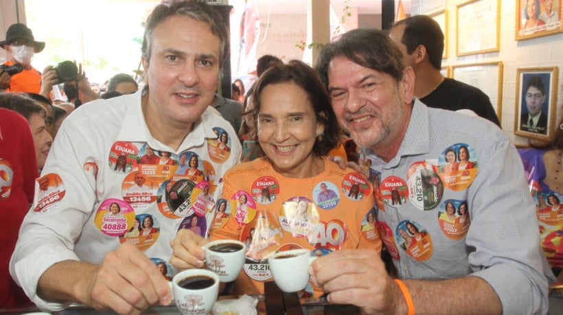 Camilo Santana, Izolda Cela e Cid Gomes em Sobral