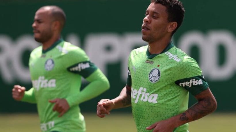 O jogador Marcos Rocha, da SE Palmeiras, durante treinamento, na Academia de Futebol. (Foto: Cesar Greco/Palmeiras/by Canon)