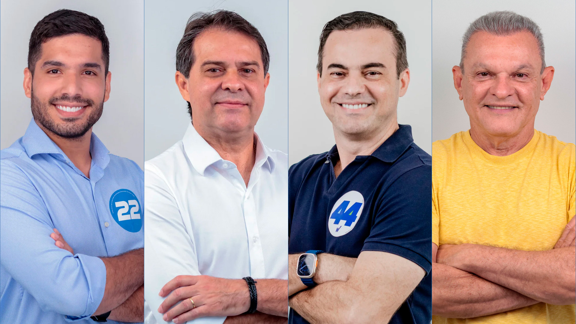 Candidatos a prefeito de Fortaleza André Fernandes, Evandro Leitão, Capitão Wagner e José Sarto (Foto: O POVO)