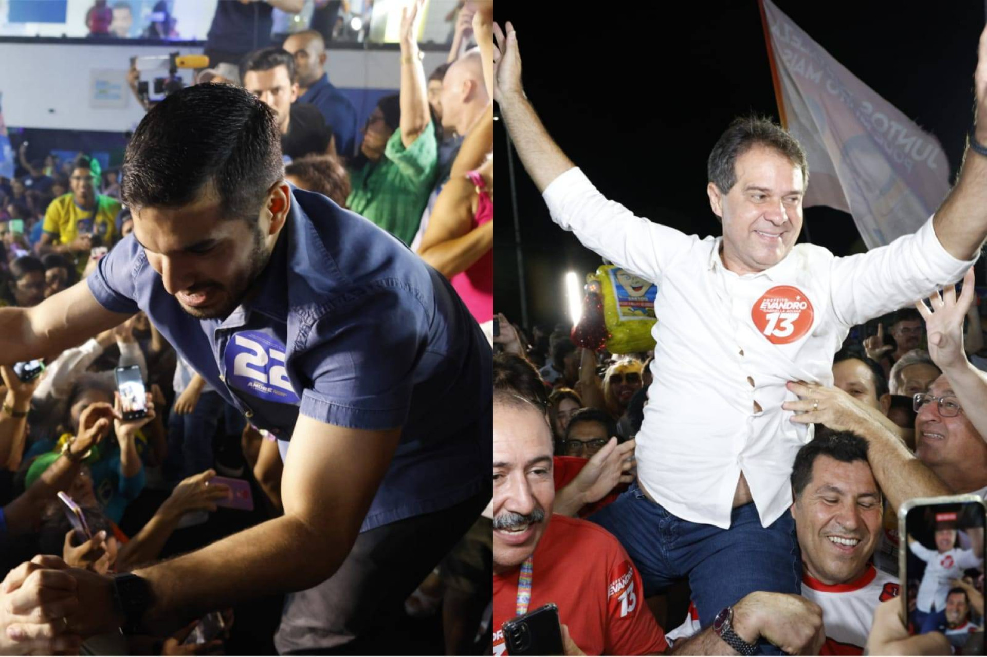 André Fernandes (PL) e Evandro Leitão (PT) se enfrentarão no segundo turno das eleições, no dia 27 de outubro (Foto: Aurélio Alves/Fco Fontenele)