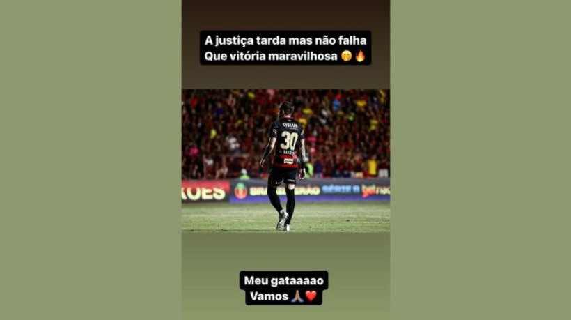 Barletta repostou storie após vitória do Sport diante do Ceará. 