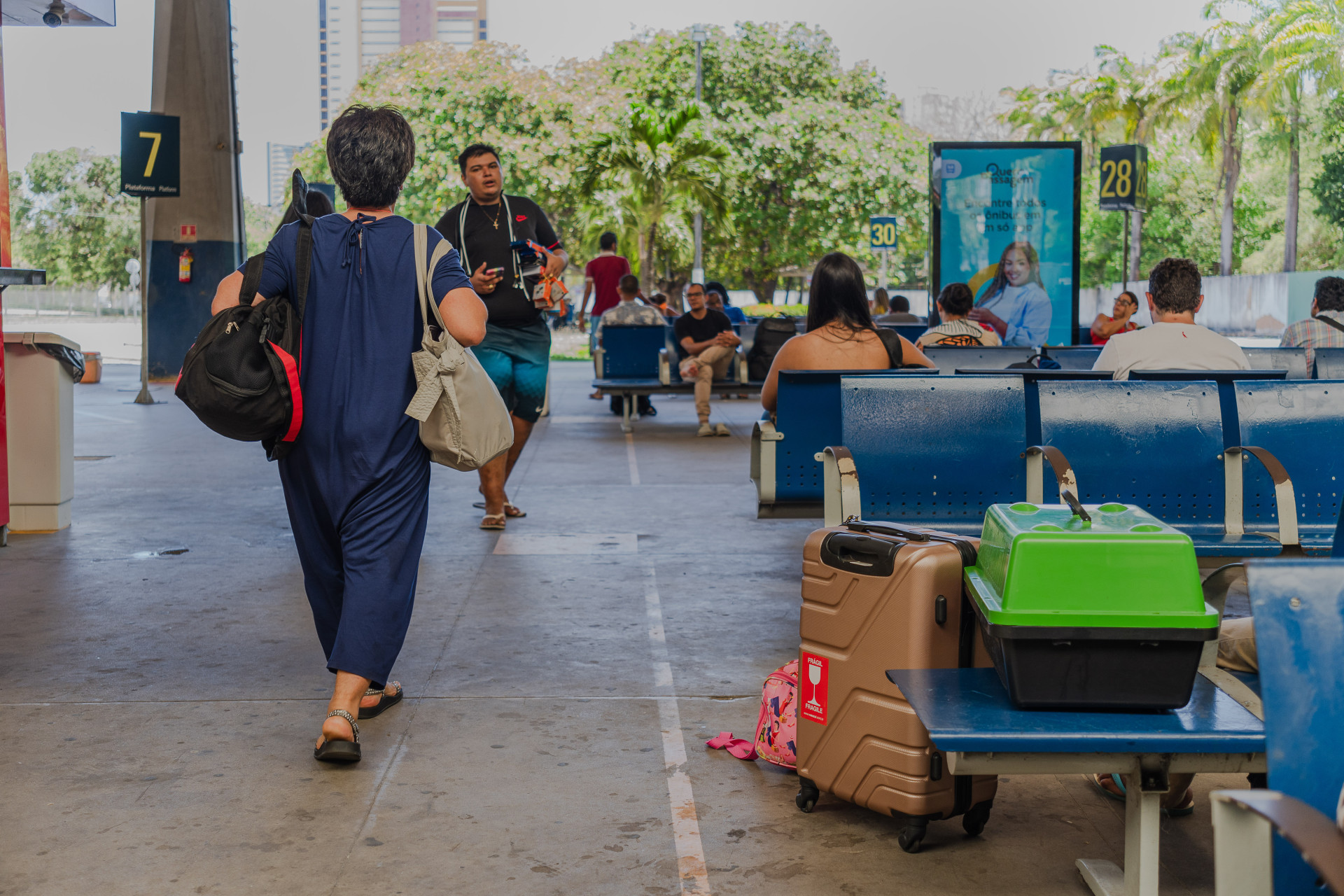 A movimentação tranquila na Rodoviária Engenheiro João Tomé cresceu de um ano para o outro (Foto: FERNANDA BARROS)