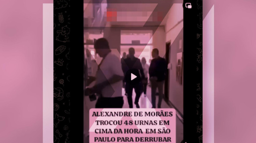 É falso que o ministro Alexandre de Moraes, do STF, tenha autorizado a troca de 48 urnas eletrônicas de última hora para prejudicar Marçal e favorecer Boulos