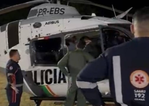 Homem é transportado via helicóptero para hospital em Fortaleza 