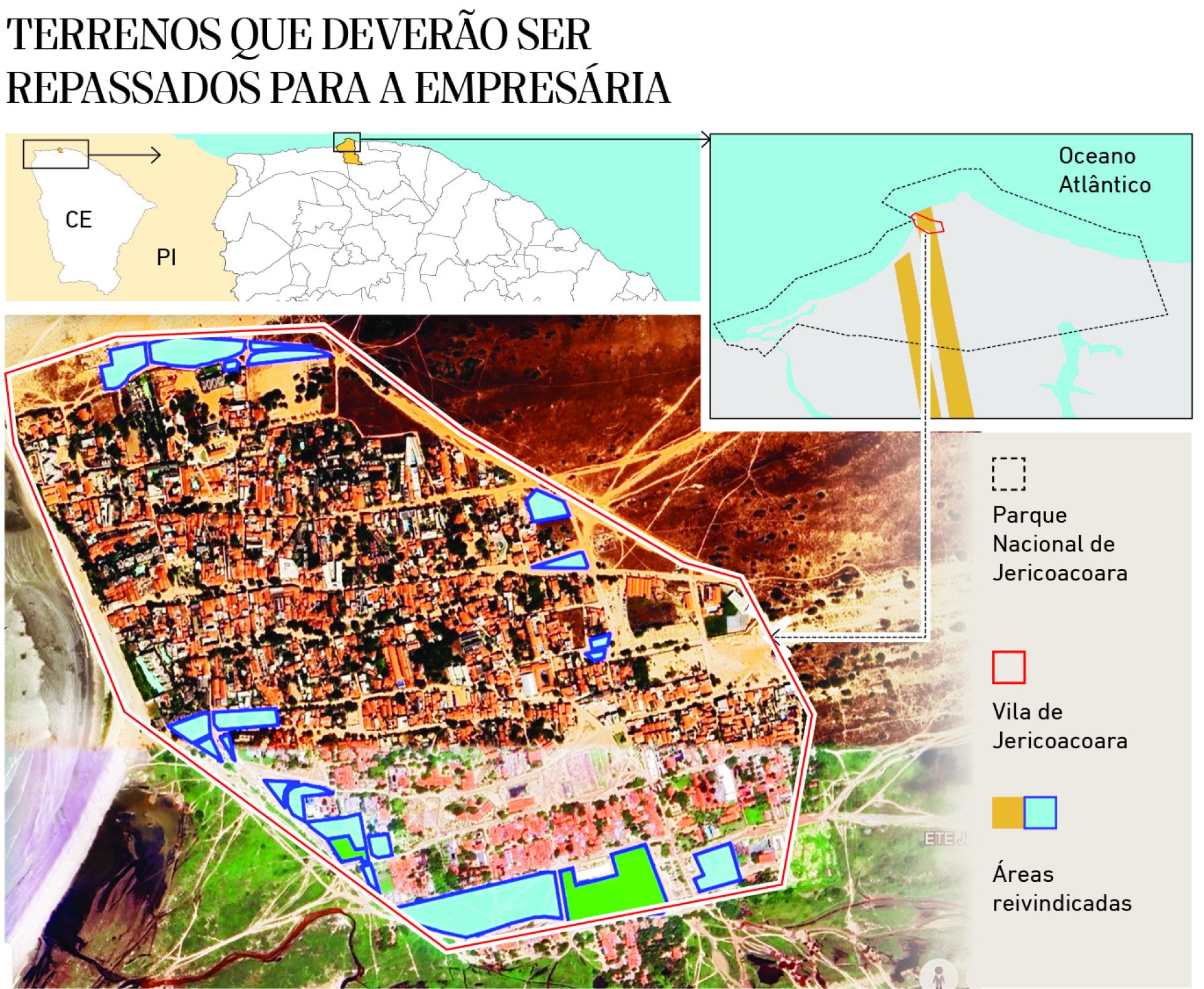 Terrenos que deverão ser repassados para a empresária (Foto: Luciana Pimenta)