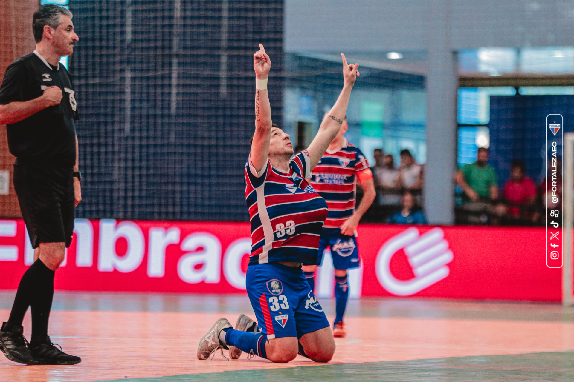 Rômulo, fixo do Fortaleza, comemora gol marcado na final do Brasileirão de Futsal (Foto: Felipe Honorato / Fortaleza EC)