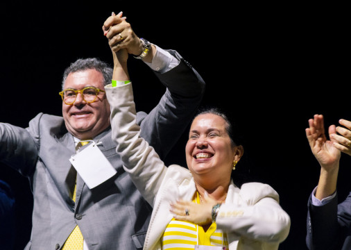 Fortaleza- CE, Brasil, 19-11-24: Eleições para o próximo presidente da OAB Ceará. Na foto, os eleitos Christiane Leitão e David Peixoto. (Foto: Lorena Louise/Especial para O POVO)



























