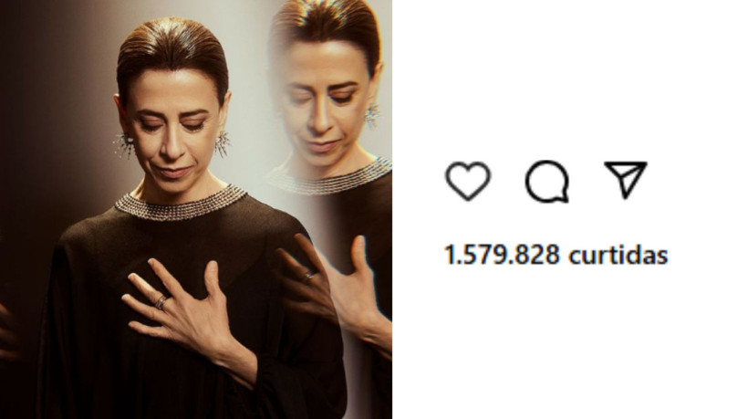 Foto de Fernanda Torres chega a mais de 1 milhão de curtidas no Instagram da Academia do Oscar