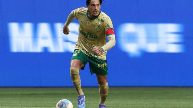 O jogador Gustavo Gómez, da SE Palmeiras, em jogo contra a eqiupe do Criciúma EC, durante partida válida pela vigésima sexta rodada, do Campeonato Brasileiro, Série A, na arena Allianz Parque. (Foto: Cesar Greco/Palmeiras/by Canon)