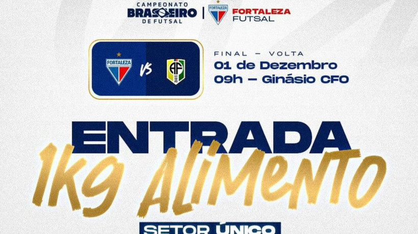 Final do Brasileirão de Futsal no CFO terá entrada solidária