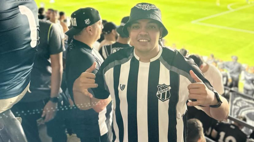 Honorato Vieira, torcedor do Ceará, durante jogo contra o Santos na Vila Belmiro