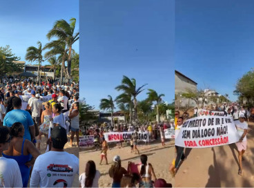 Protestos de trabalhadores do turismo de Jericoacoara pediu revisão de taxa de ingresso no Parque Nacional e de restrição de carros particulares 