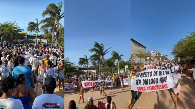 Protestos de trabalhadores do turismo de Jericoacoara pediu revisão de taxa de ingresso no Parque Nacional e de restrição de carros particulares