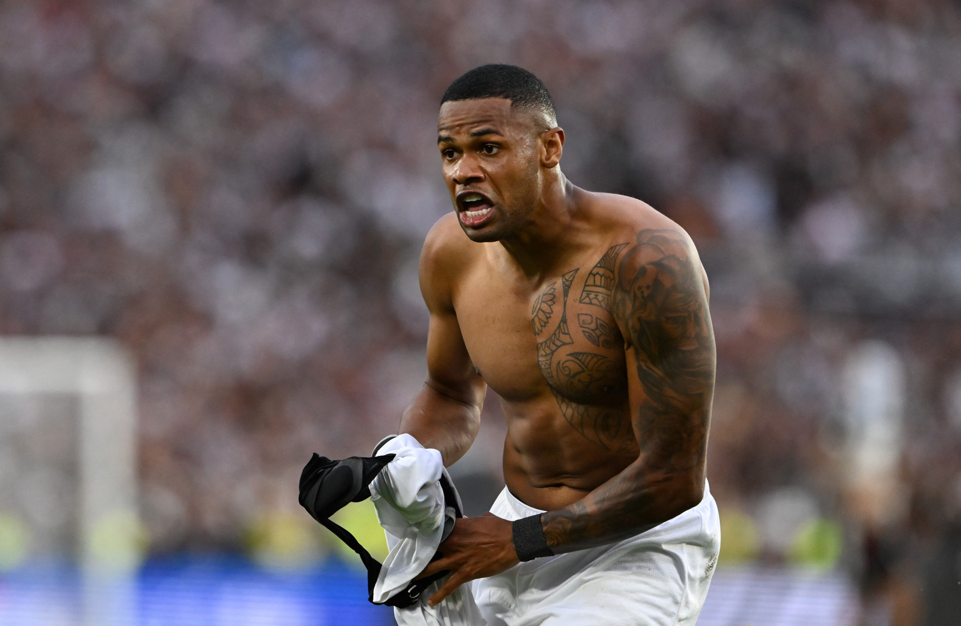 Júnior Santos, ex-Fortaleza, marcou o gol do Botafogo que selou a vitória por 3 a 1 sobre o Atlético-MG e assegurou o título da Libertadores (Foto: Luis ROBAYO / AFP)