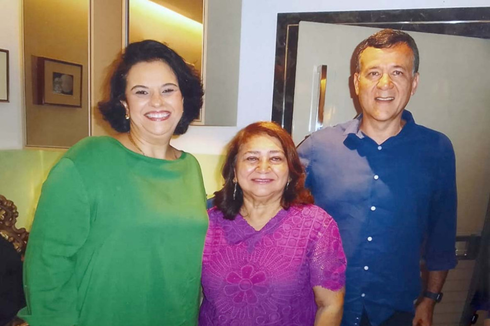 Maria Vital e seus convidados em primeira mão, Débora e João Luiz Nogueira Matias (Foto: acervo pessoal)