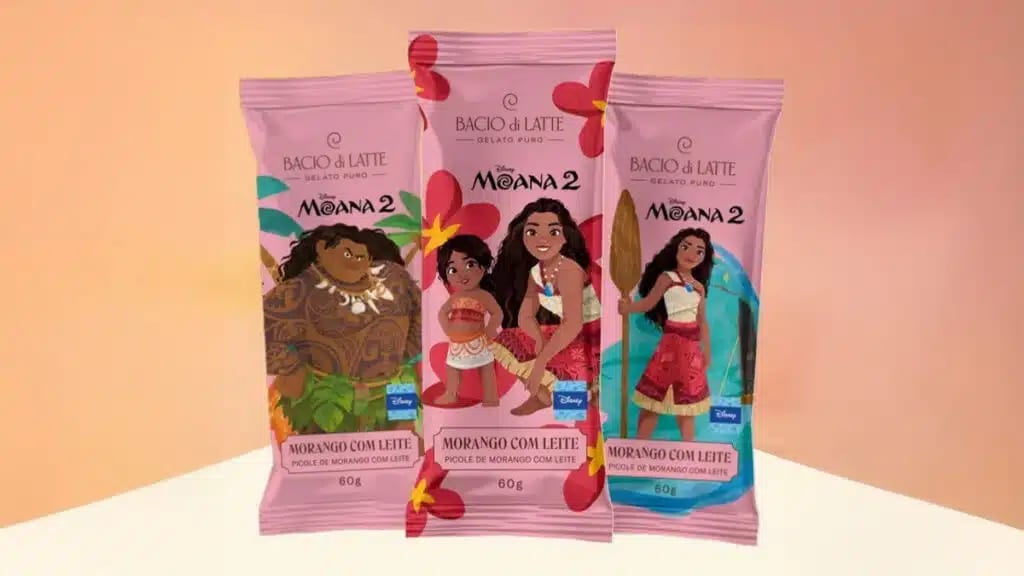 A gelateria de origem italiana Bacio di Latte, fundada em São Paulo em 2011, lançou o Picolé da Moana 2 numa parceria com a Disney. O produto de morango e leite marca nova fase da sorveteria, sendo o primeiro licenciado que tem foco nos fãs da Disney. Está disponível nas lojas, aplicativo de delivery próprio, iFood e Rappi.