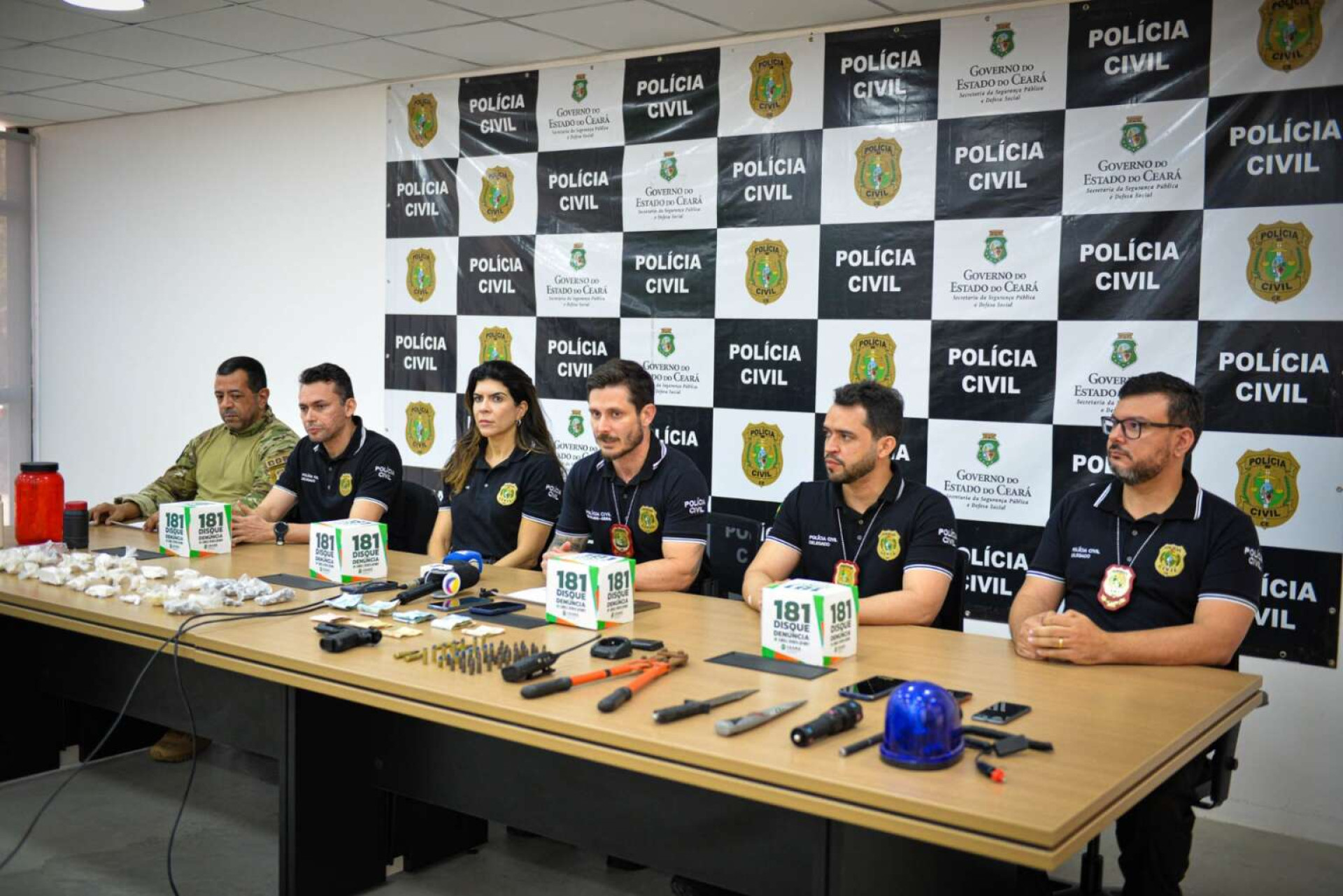 ￼DETALHES da operação foram divulgados durante coletiva de impresa pela Polícia Civil do Ceará, no Cisp, em Fortaleza (Foto: Divulgação/Polícia Civil do Ceará (PC-CE))