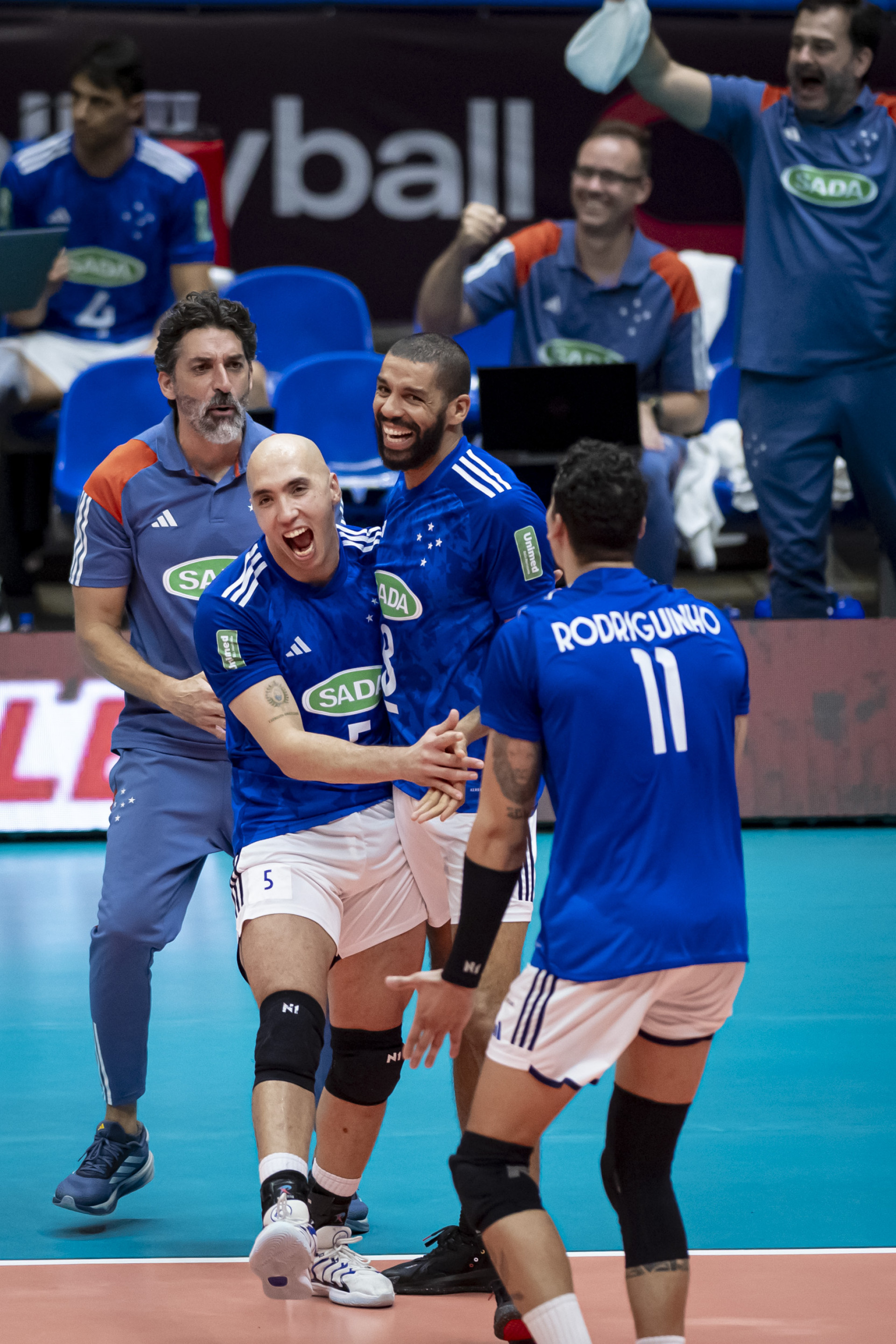 Jogadores do Cruzeiro comemoram vitória na final (Foto: Agência i7/Sada Cruzeiro)