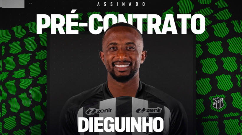 Dieguinho foi anunciado pelo Ceará nesta segunda-feira, 23. 