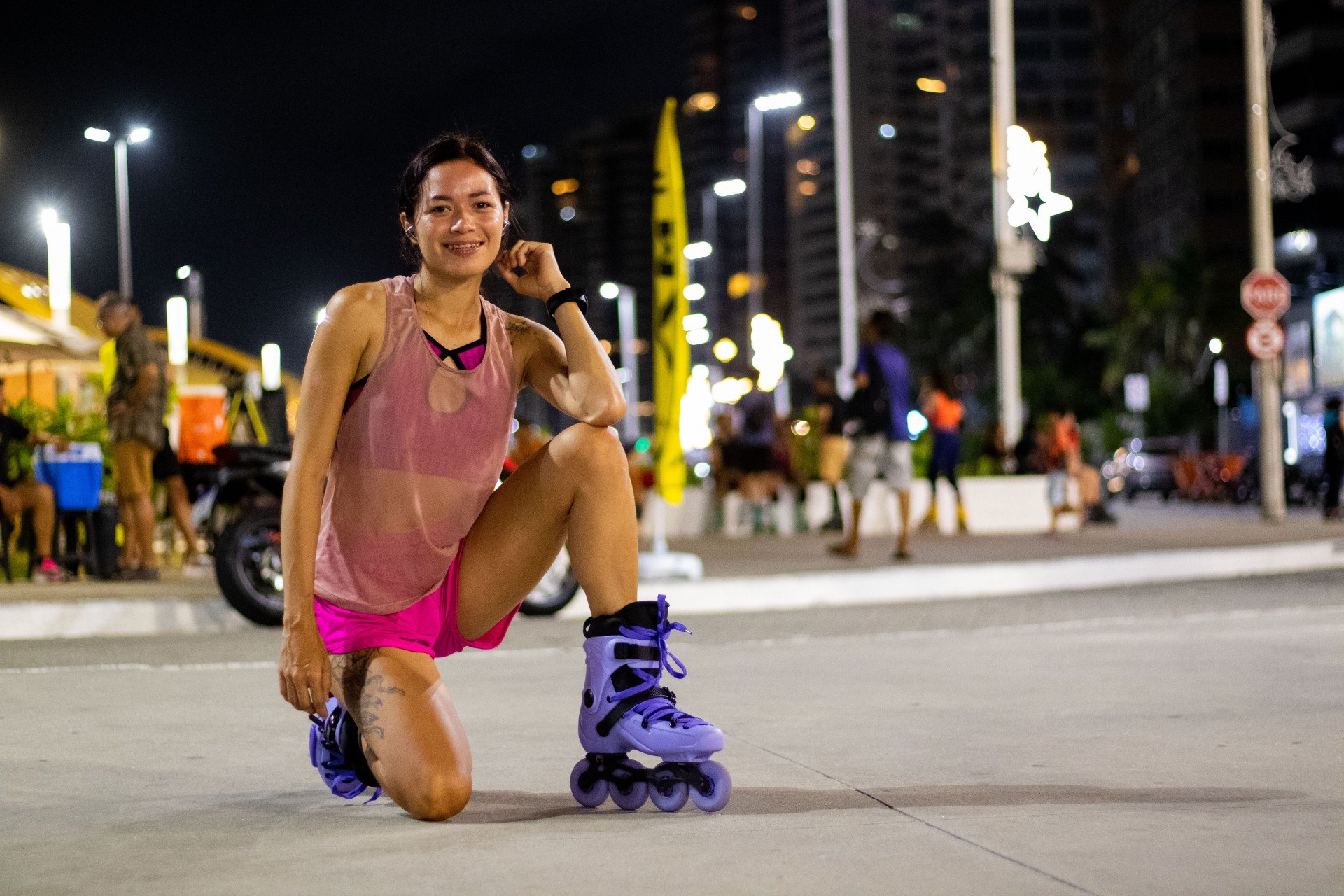 ￼A dona de casa Yslâni Messaca começou a patinar aos 17 anos (Foto: Lorena Louise/Especial para O POVO)