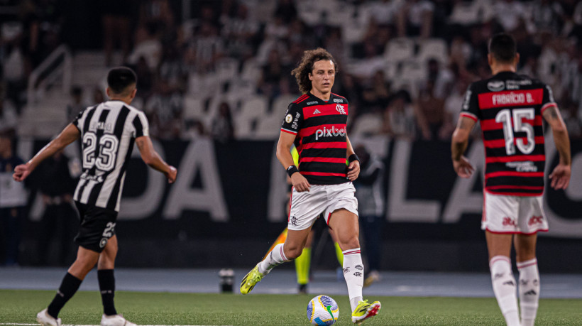 Zagueiro David Luiz no jogo Botafogo x Flamengo, no Nilton Santos, pelo Campeonato Brasileiro Série A 2024