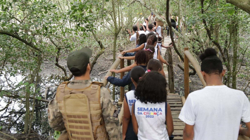 Visita de crianças ao Parque Natural Municipal Barão de Mauá