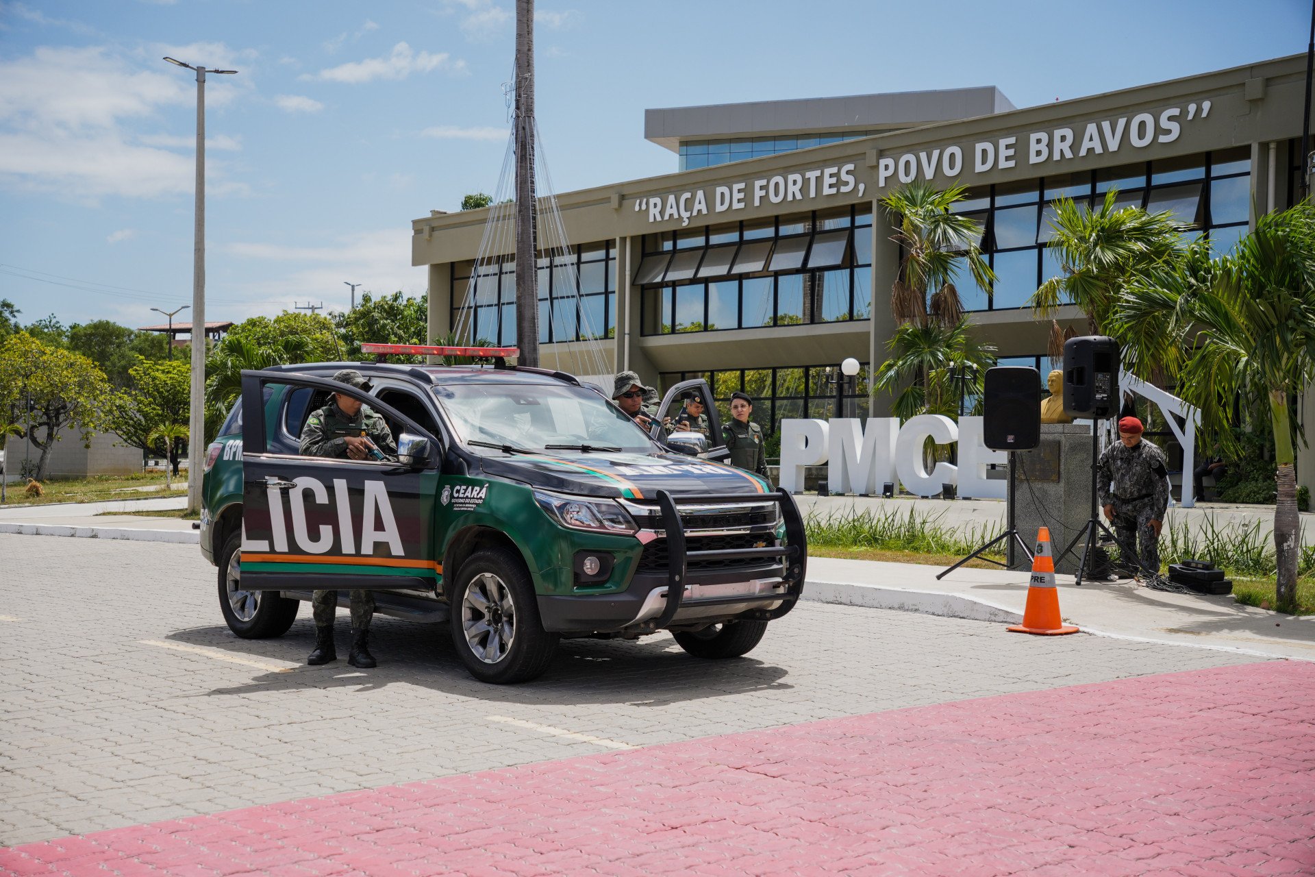 PMCE começa a lavrar TCO em ocorrências. Na manhã desta segunda-feira ocorreu uma simulação da nova modalidade, no Quartel do Comando Geral (QCG), na CISP (Foto: FERNANDA BARROS)