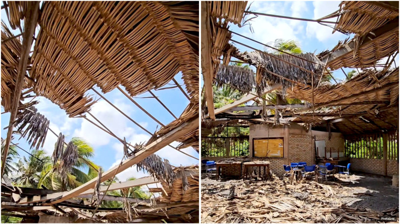 ￼IINCÊNDIO em oca do Projeto Quatro Varas destruiu teto