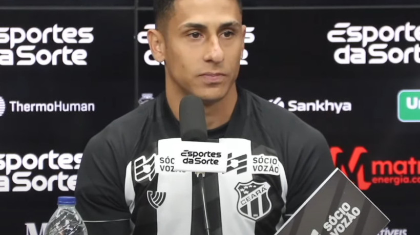 Bruno Tubarão, novo jogador do Ceará, foi apresentado oficialmente em entrevista coletiva nesta segunda-feira, 6