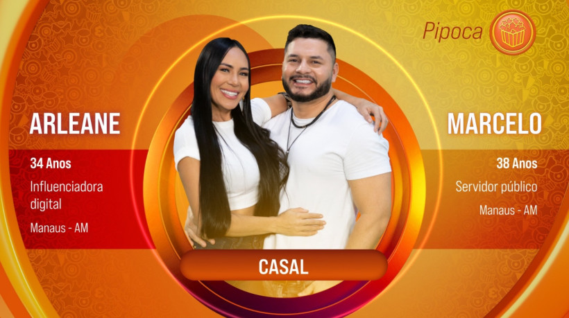 Casados, a dupla de pipoca Arleane e Marcelo estará no BBB 25