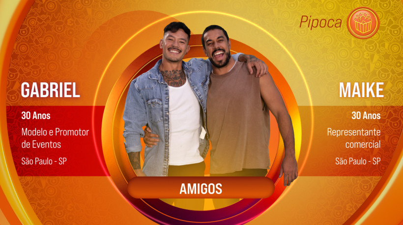 BBB 25: confira dupla do grupo Pipoca, Gabriel e Maike