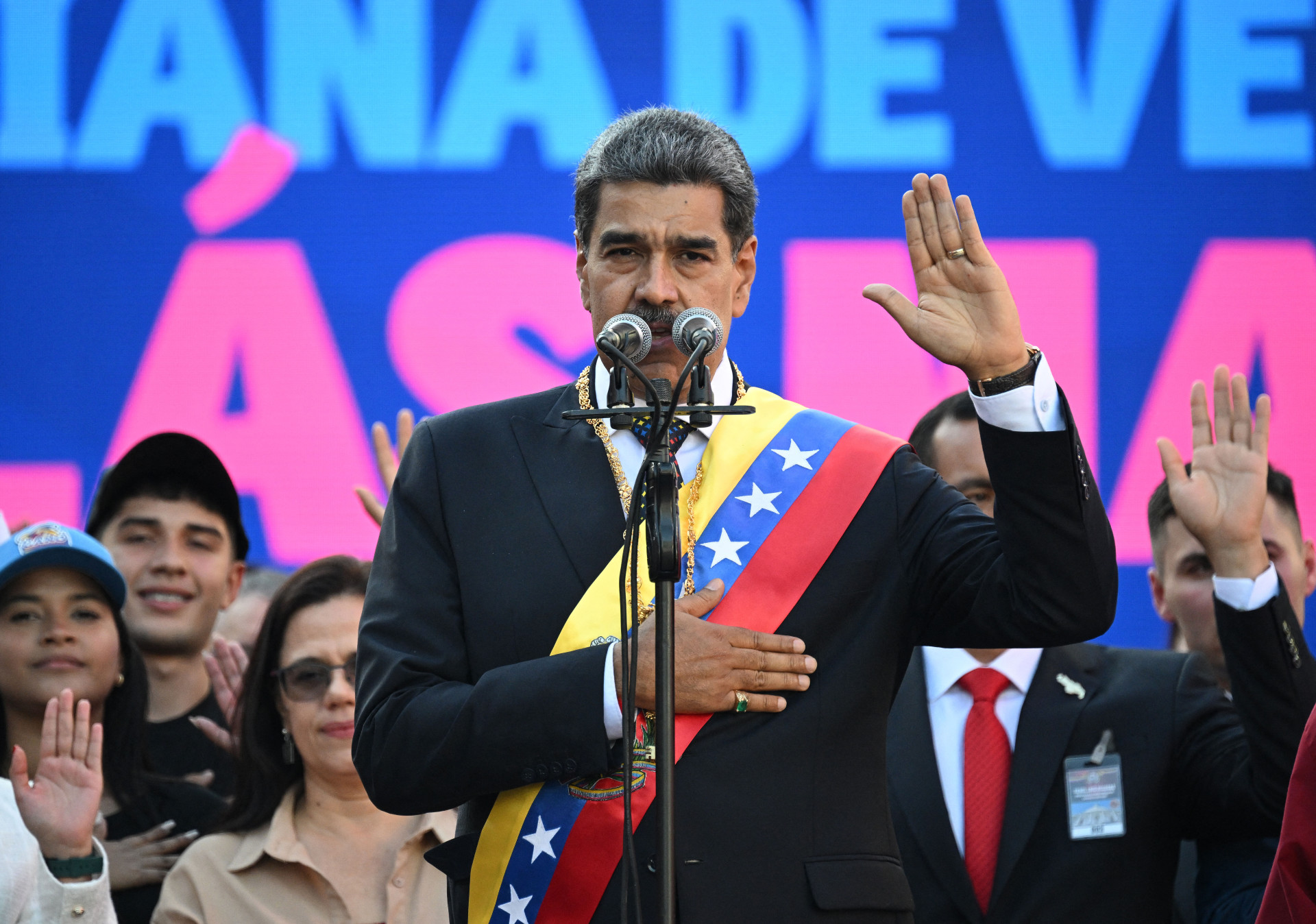 ￼PRESISDENTE da Venezuela, Nicolás Maduro, em cerimônia de posse (Foto: Federico PARRA / AFP)