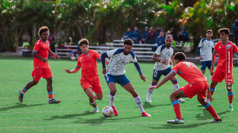 Atacante Juan Martin Lucero, durante jogo treino do Fortaleza diante do Miami FC, em Orlando 