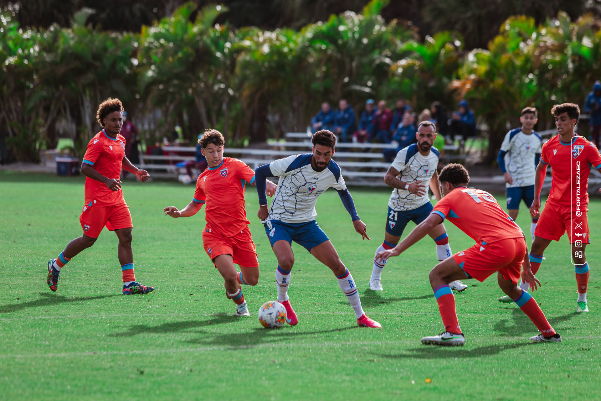 Atacante Juan Martin Lucero, durante jogo treino do Fortaleza diante do Miami FC, em Orlando  (Foto: Viktor Araújo / Fortaleza EC)