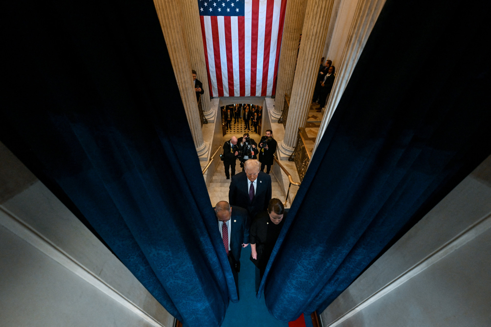 DONALD Trump na posse como o 47º presidente dos Estados Unidos dentro da Rotunda do Capitólio.
 (Foto: Kenny Holston / The New York Times/ AFP)