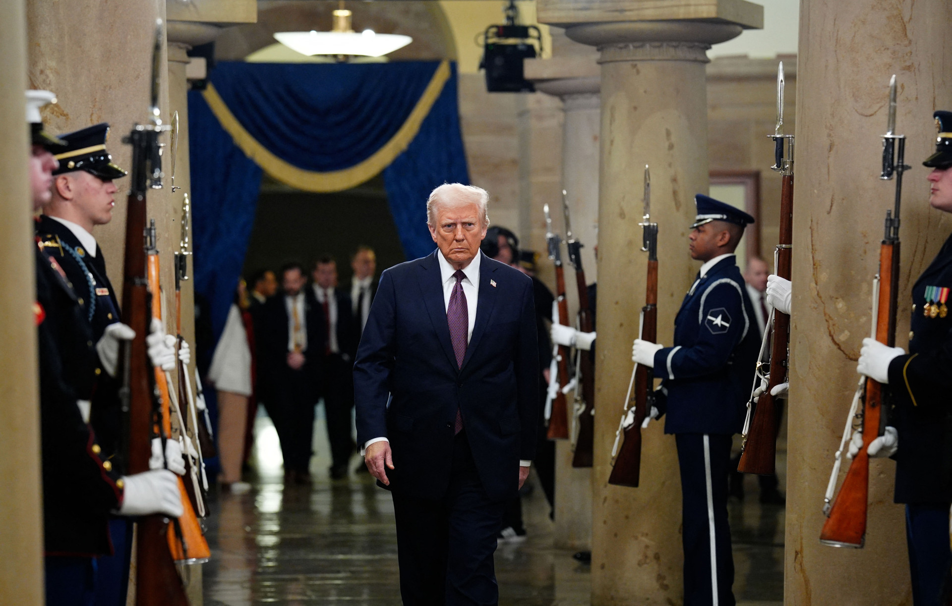 ￼DONALD Trump no Capitólio, onde foi empossado presidente dos Estados Unidos (Foto: Melina Mara/AFP)