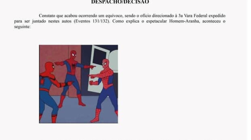 Juíza usou meme do Homem-Aranha na decisão