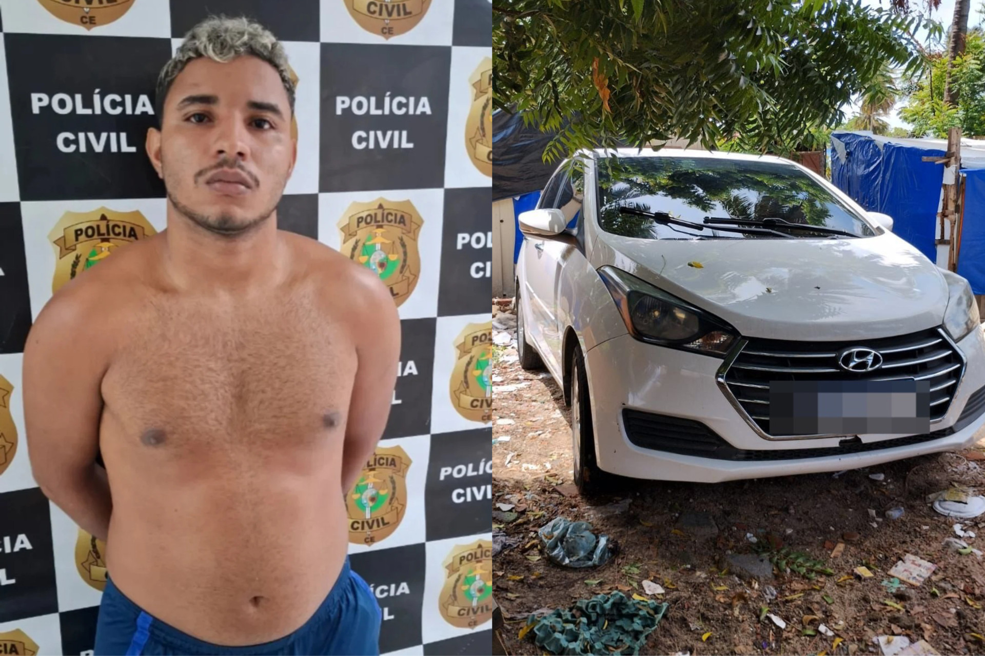 ￼DIGITAIS foram encontradas em carro usado no crime (Foto: Reprodução/Leitor Via WhatsApp O POVO)