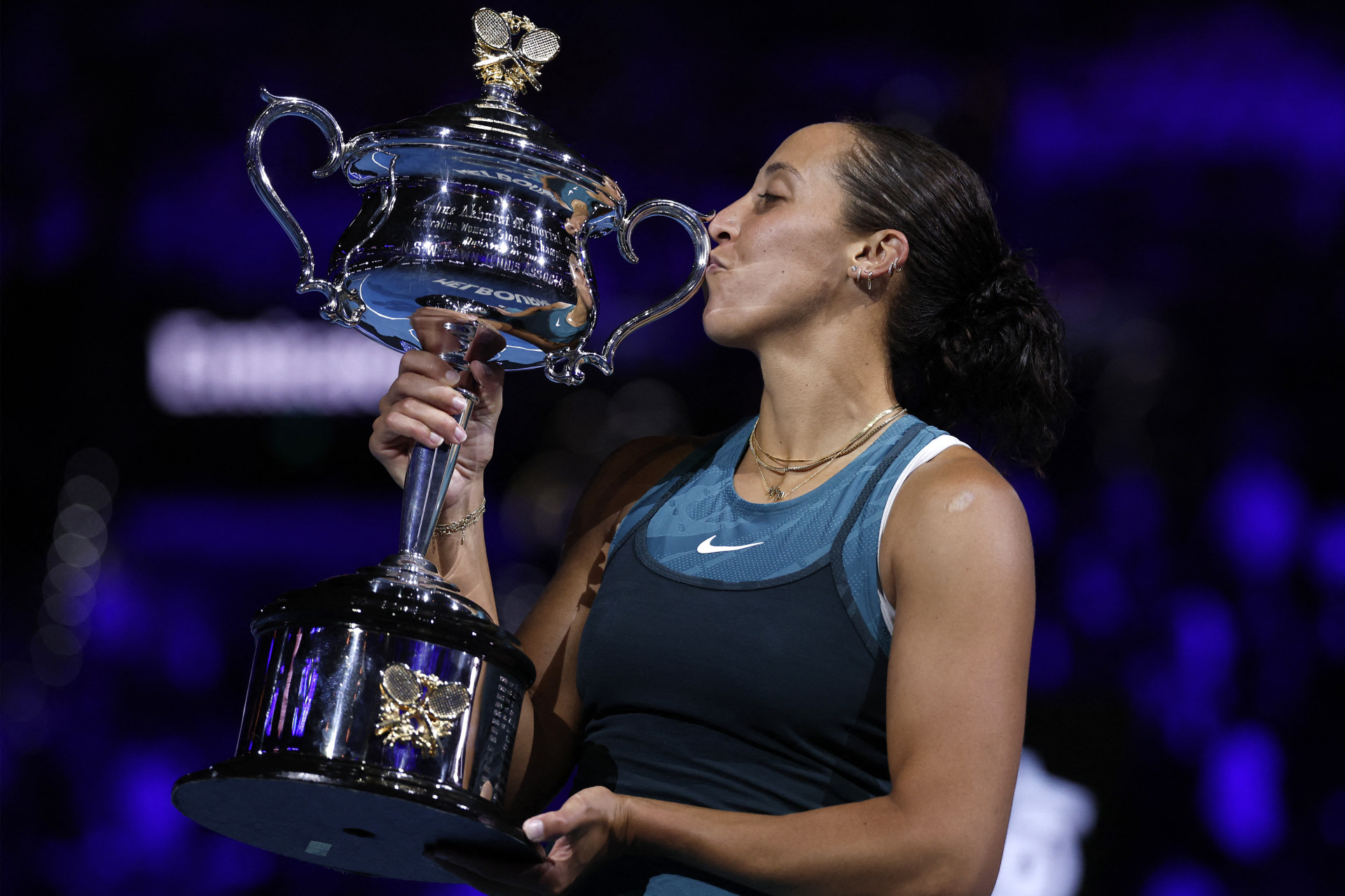 Norte-americana de 29 anos, Madison Keys desbancou número 1 do mundo para conquistar seu 1º Grand Slam (Foto: Martin KEEP / AFP)